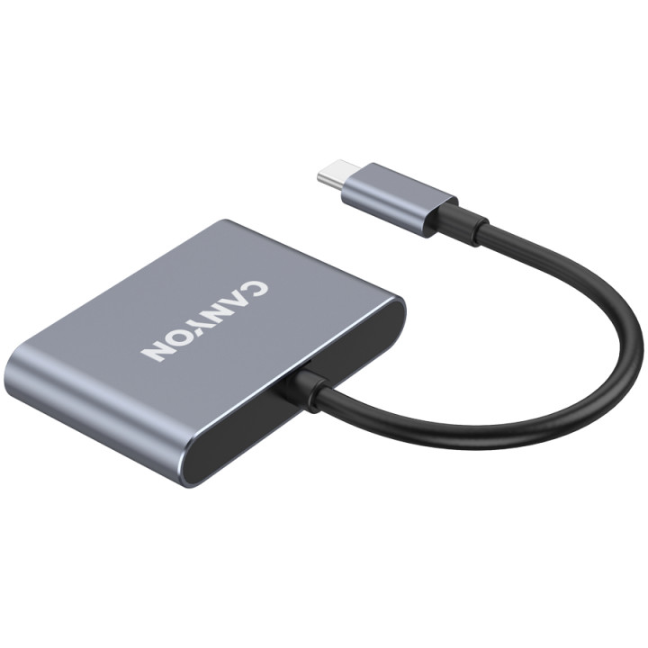 Хъб Canyon DS-3 3in1 USB-C Dark Grey - CNS-TDS3