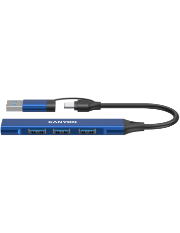 Хъб Canyon DS-02 4in1 USB-A/C Blue - CNS-TDS02BL