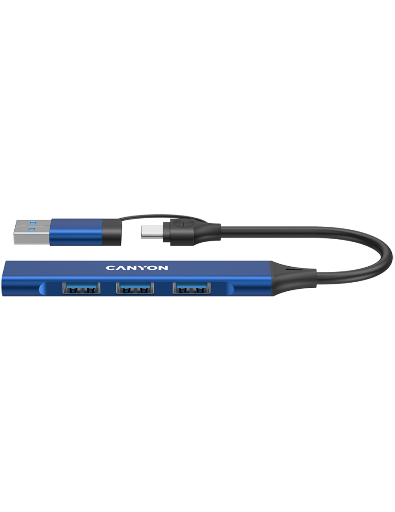 Хъб Canyon DS-02 4in1 USB-A/C Blue - CNS-TDS02BL