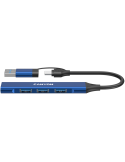 Хъб Canyon DS-02 4in1 USB-A/C Blue - CNS-TDS02BL