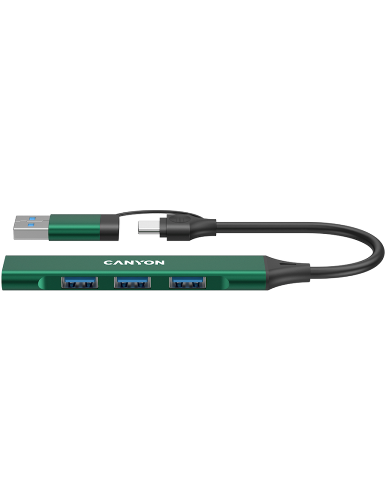 Хъб Canyon DS-02 4in1 USB-A/C Green - CNS-TDS02GR