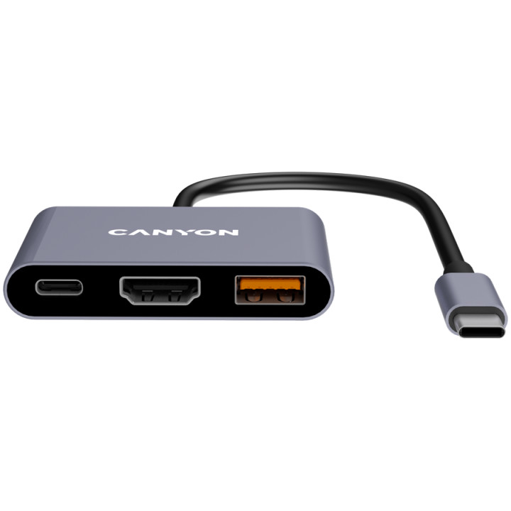 Хъб Canyon DS-4 3in1 USB-C Grey - CNS-TDS4