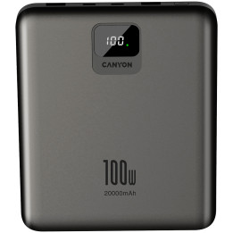 Външна батерия Canyon PB-2008 LED FLAT 20000 mAh PD100W QC3.0 Dark Grey - CNE-CPB2008DG