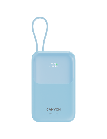 Външна батерия Canyon OnPower 101 built-in cable 10000 mAh PD22.5W Blue - CNS-CPB101BL