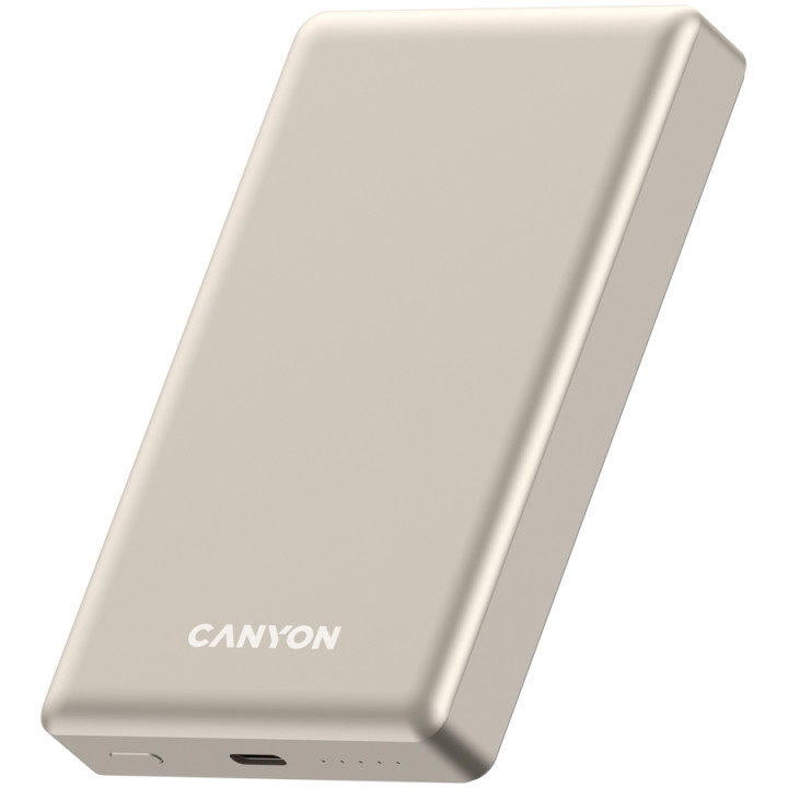 Външна батерия Canyon OnPower 510 slim Magsafe 10000 mAh PD20W Beige - CNS-CPB510BE