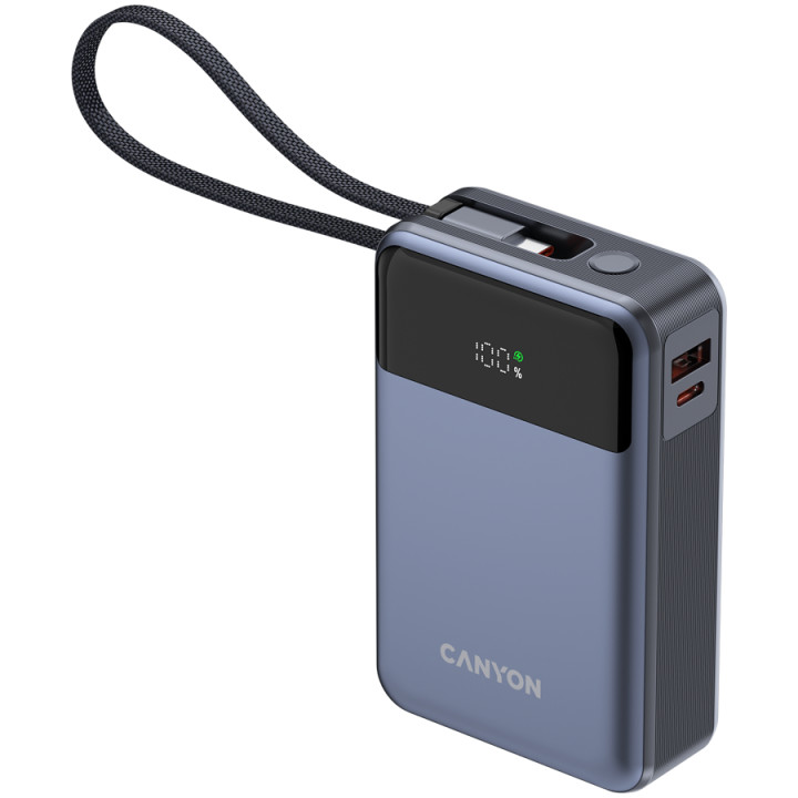 Външна батерия Canyon OnPower 600 built-in cable 20000 mAh PD65W Dark Grey - CNS-CPB600DG