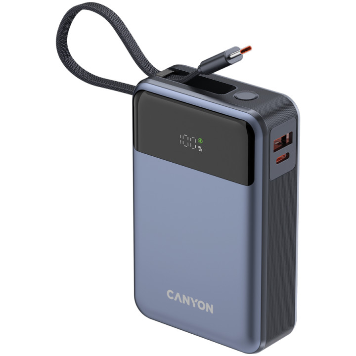 Външна батерия Canyon OnPower 600 built-in cable 20000 mAh PD65W Dark Grey - CNS-CPB600DG