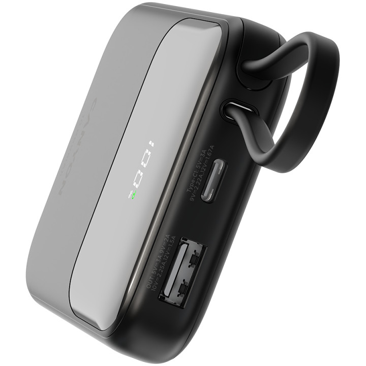 Външна батерия Canyon OnPower 101 built-in cable 10000 mAh PD22.5W Black - CNS-CPB101BK