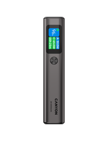Външна батерия Canyon OnPower 230 TFT 20000 mAh PD130W Dark Grey - CNS-CPB230DG