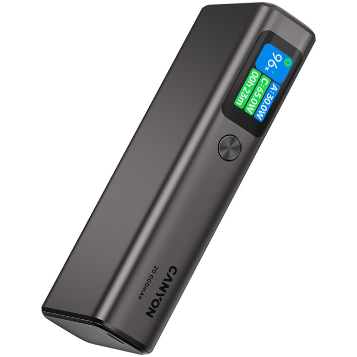 Външна батерия Canyon OnPower 230 TFT 20000 mAh PD130W Dark Grey - CNS-CPB230DG