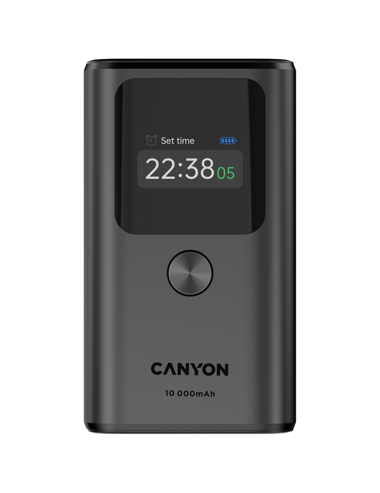Външна батерия Canyon OnPower 130 TFT 10000 mAh PD30W Dark Grey - CNS-CPB130DG
