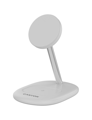 Безконтактно зарядно Canyon WCS-205 15W Qi2 2in1 w/o adapter White - CNS-WCS205WW/A