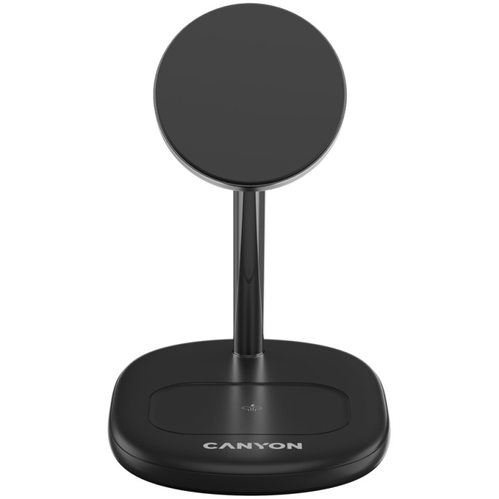 Безконтактно зарядно Canyon WCS-205 15W Qi2 2in1 Black - CNS-WCS205B