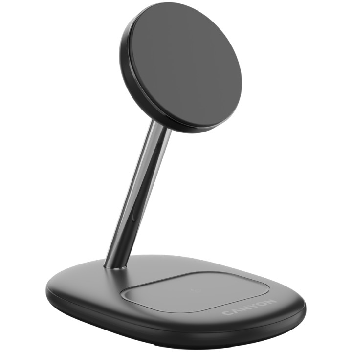 Безконтактно зарядно Canyon WCS-205 15W Qi2 2in1 Black - CNS-WCS205B