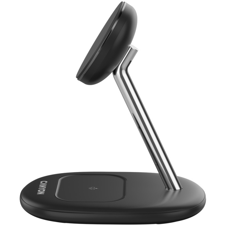 Безконтактно зарядно Canyon WCS-205 15W Qi2 2in1 Black - CNS-WCS205B