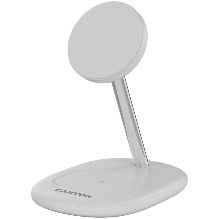 Безконтактно зарядно Canyon WCS-205 15W Qi2 2in1 White - CNS-WCS205W