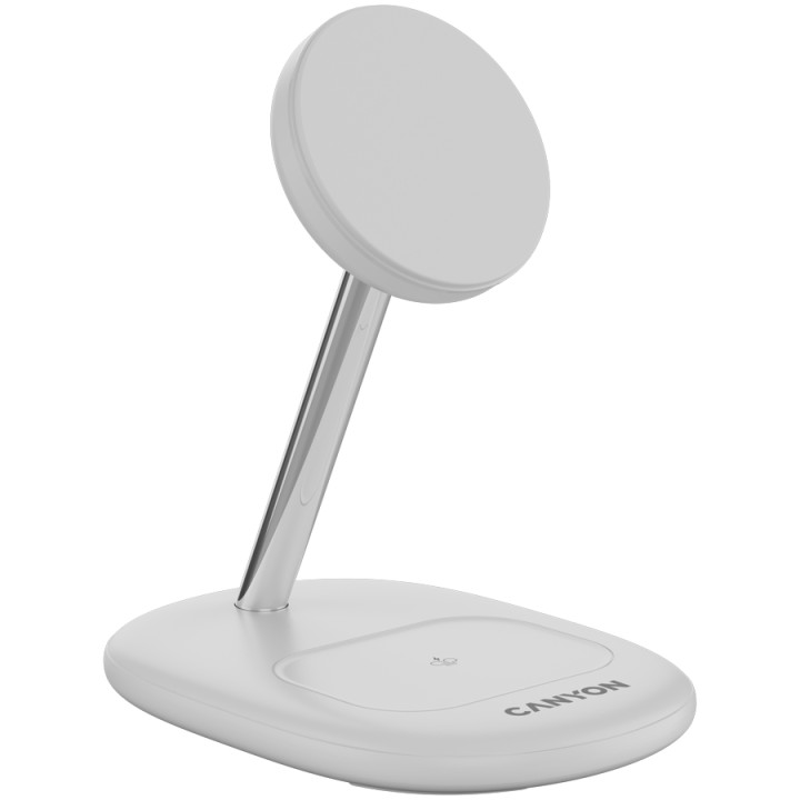 Безконтактно зарядно Canyon WCS-205 15W Qi2 2in1 White - CNS-WCS205W