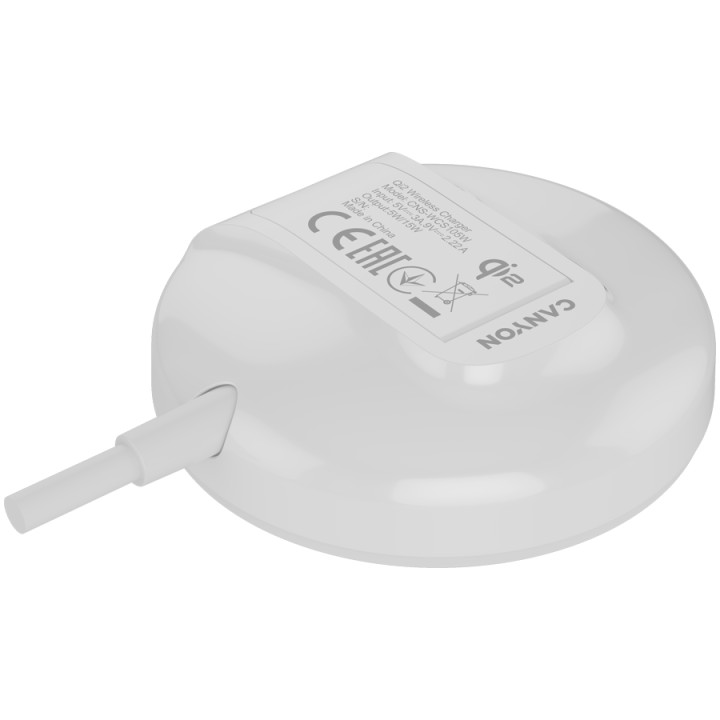 Безконтактно зарядно Canyon WS-105 15W Qi2 White - CNS-WCS105W