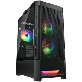 Кутия за компютър Cougar Duoface RGB Black Mid Tower, Airflow Front Panel, 2 x 140mm & 1x 120mm ARGB Fans incl., TG Left Panel - CGR-5ZD1B-RGB
