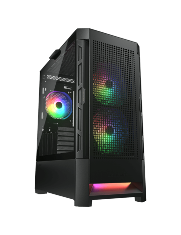 Кутия за компютър Cougar Duoface RGB Black Mid Tower, Airflow Front Panel, 2 x 140mm & 1x 120mm ARGB Fans incl., TG Left Panel - CGR-5ZD1B-RGB