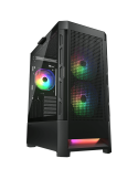 Кутия за компютър Cougar Duoface RGB Black Mid Tower, Airflow Front Panel, 2 x 140mm & 1x 120mm ARGB Fans incl., TG Left Panel - CGR-5ZD1B-RGB