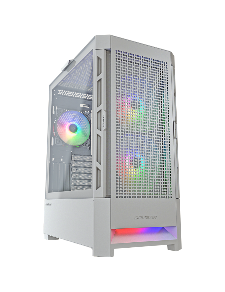 Кутия за компютър Cougar AIRFACE RGB, Mid Tower, White - CGR-5ZD1W-AIR-RGB