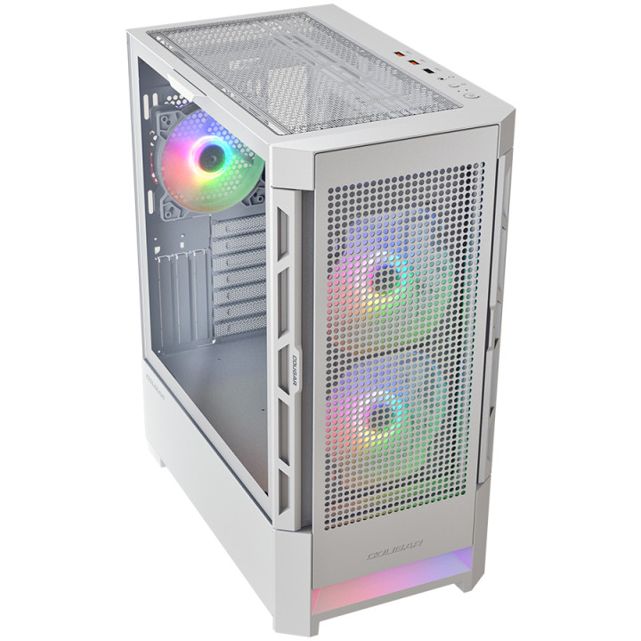Кутия за компютър Cougar AIRFACE RGB, Mid Tower, White - CGR-5ZD1W-AIR-RGB