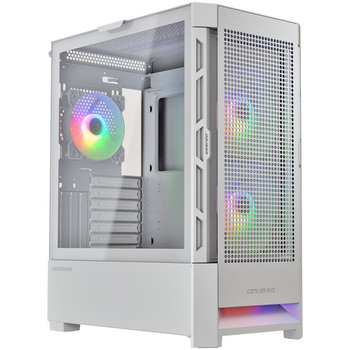 Кутия за компютър Cougar AIRFACE RGB, Mid Tower, White - CGR-5ZD1W-AIR-RGB