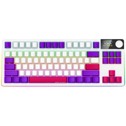 Безжична механична геймърска клавиатура Lorgar KBP70TKLW, Wireless TKL Mechanical Gaming Keyboard Pro, White, EN layout - LRG-KBP70TKLW-WH-US