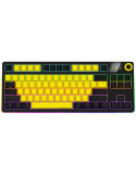 Безжична механична геймърска клавиатура Lorgar KBP70TKLW, Wireless TKL Mechanical Gaming Keyboard Pro, Black/yellow, EN layout - LRG-KBP70TKLW-YL-US