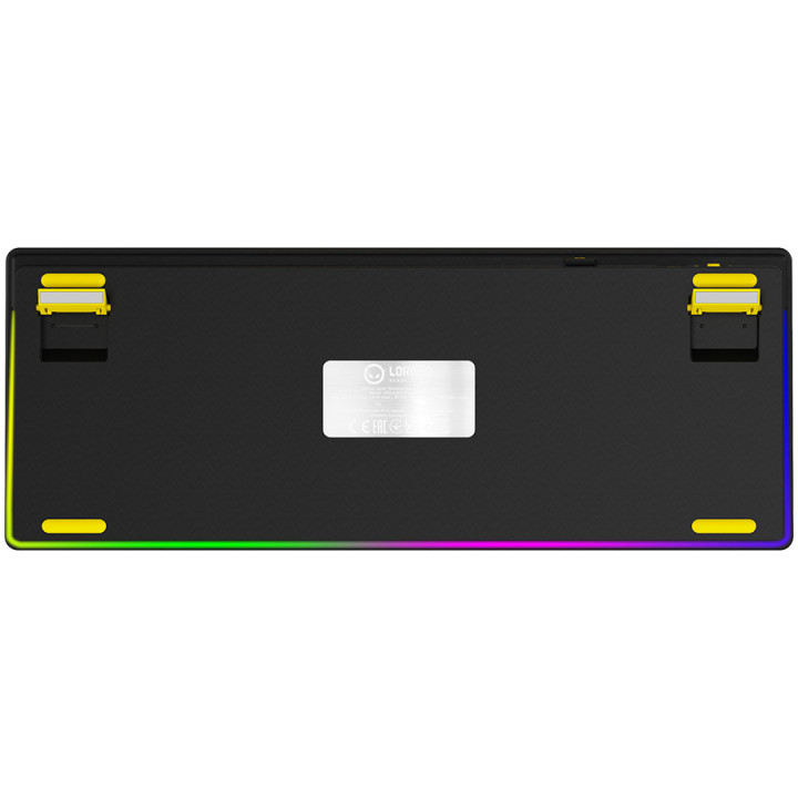 Безжична механична геймърска клавиатура Lorgar KBP70TKLW, Wireless TKL Mechanical Gaming Keyboard Pro, Black/yellow, EN layout - LRG-KBP70TKLW-YL-US