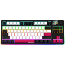 Безжична механична геймърска клавиатура Lorgar KBP70TKLW, Wireless TKL Mechanical Gaming Keyboard Pro, Black/red, EN layout - LRG-KBP70TKLW-BK-US
