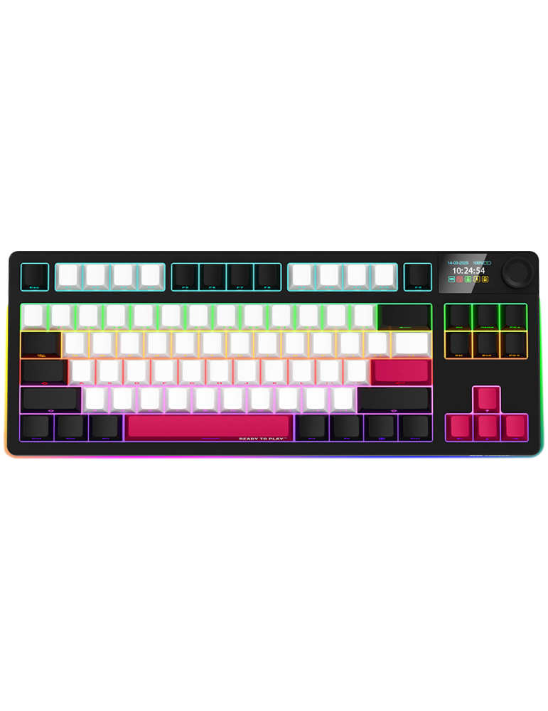 Безжична механична геймърска клавиатура Lorgar KBP70TKLW, Wireless TKL Mechanical Gaming Keyboard Pro, Black/red, EN layout - LRG-KBP70TKLW-BK-US