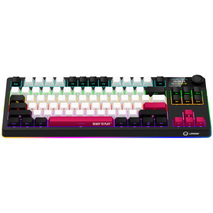 Безжична механична геймърска клавиатура Lorgar KBP70TKLW, Wireless TKL Mechanical Gaming Keyboard Pro, Black/red, EN layout - LRG-KBP70TKLW-BK-US