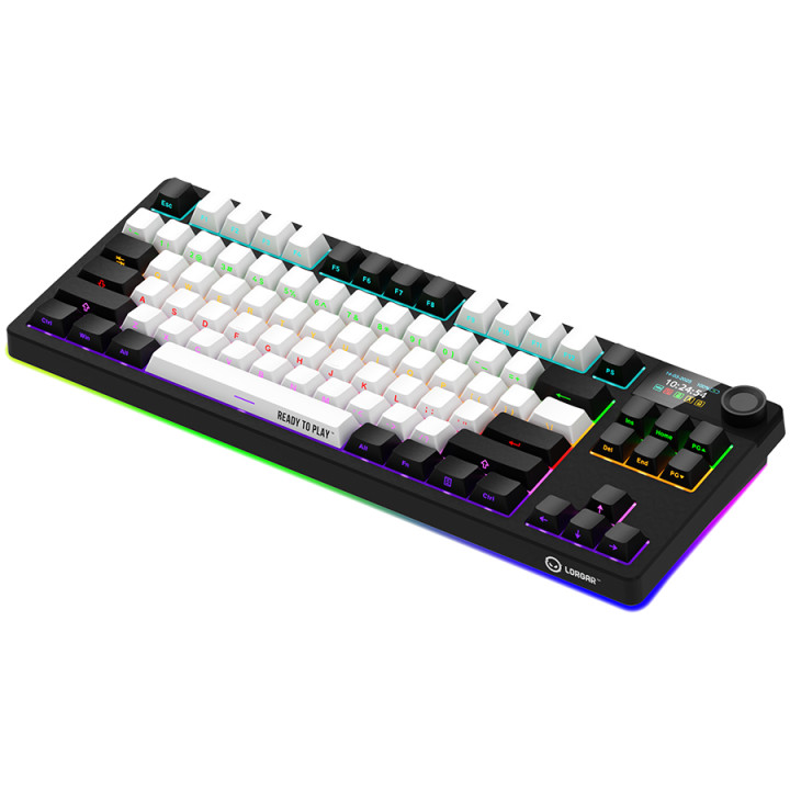 Безжична механична геймърска клавиатура Lorgar KBP70TKLW, Wireless TKL Mechanical Gaming Keyboard Pro, Black/red, EN layout - LRG-KBP70TKLW-BK-US