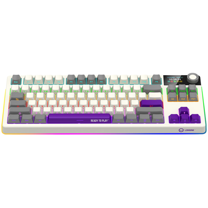 Безжична механична геймърска клавиатура Lorgar KBP70TKLW, Wireless TKL Mechanical Gaming Keyboard Pro, Beige, EN layout - LRG-KBP70TKLW-RT-US
