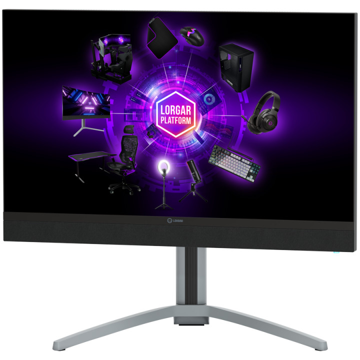 Монитор Lorgar 27MP1, 27" (3840*2160) fast IPS, UHD MiniLED Gaming Monitor Pro, flat, black/milky grey - LRG-27MP1U160-GY