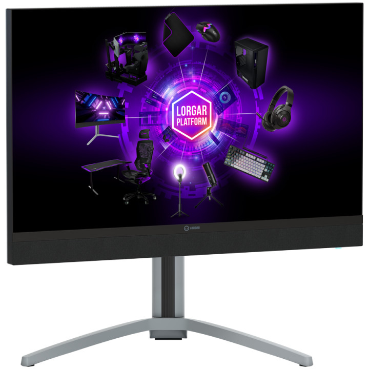 Монитор Lorgar 27MP1, 27" (3840*2160) fast IPS, UHD MiniLED Gaming Monitor Pro, flat, black/milky grey - LRG-27MP1U160-GY