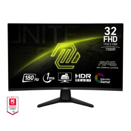 Монитор MSI MAG 32C6 CURVED, 31.5", 1920x1080, VA, FHD, Anti-Glare, 1ms (MPRT), 180Hz, DisplayPort 1.2a, HDMI 2.0b (FHD@180Hz), Headphone Out - 9S6-3DD41M-001