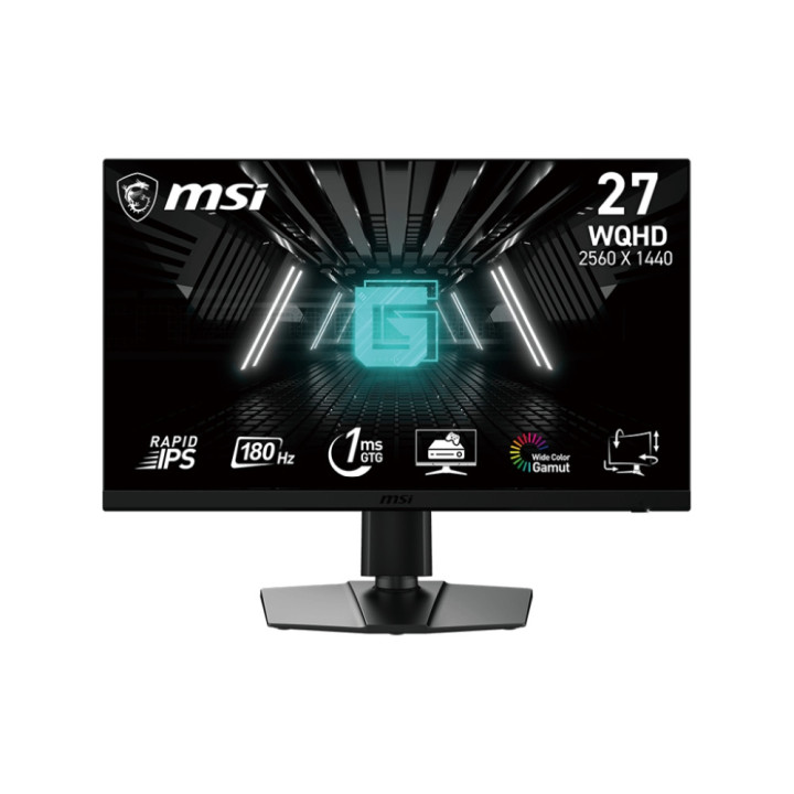 Монитор MSI G272QPF E2, 27", 1ms, 180Hz, RAPID IPS, 2560x1440 (WQHD), 16:9, FLAT, Adaptive-Sync, 92.83% DCI-P3, AG, 300 nits, 1000:1, DCR 100M:1, DP(1.2a), HDMI2.0b, Pivot, Heigh Adj., VESA, Black- 9S6-3CD39T-024