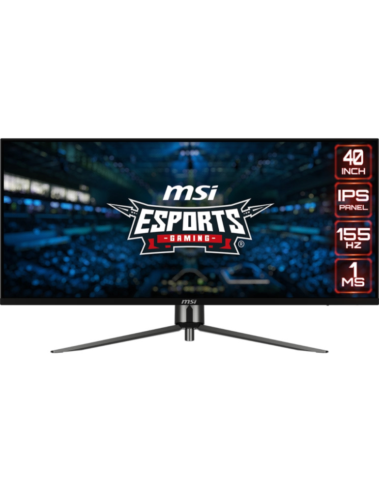 Монитор MSI MAG401QR, 40", 155Hz, 3440x1440 (UWQHD), IPS, Flat, 21:9, VESA DisplayHDR 400, Adaptive Sync, KVM, Gaming Intelligence APP, Night Vision, HDMI, DP, Type-C, USB 2.0 Type-A, Tilt, PIP and PBP, VESA 100, Black - 9S6-3EA54H-012