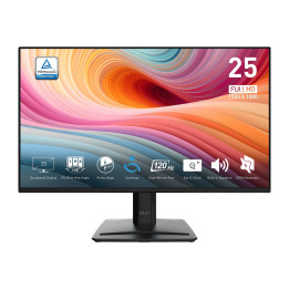 Монитор MSI PRO MP252 E2, 24.5", 1920x1080, FHD IPS Anti-glare, 1ms (MPRT) 4ms (GTG), 120Hz, Video ports: HDMI 1.4 (FHD@120Hz), DisplayPort (1.2a) - 9S6-3PC9CT-001