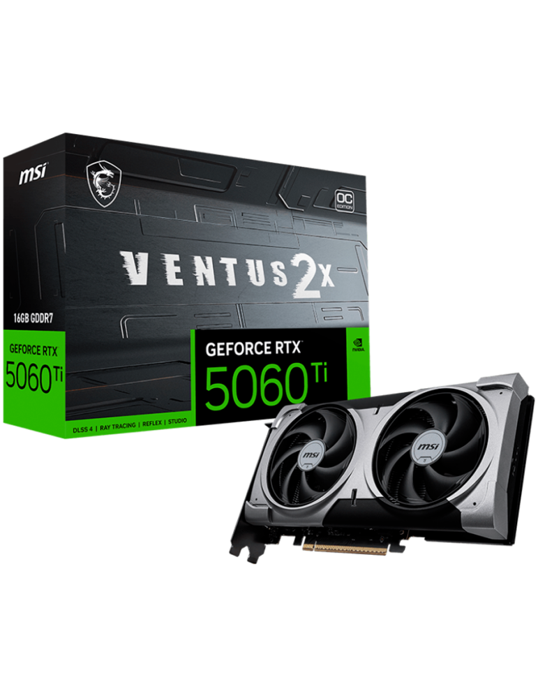 Видео карта MSI Nvidia GeForce RTX 5060 Ti 16G VENTUS 2X OC PLUS, 16GB GDDR7, 128bit