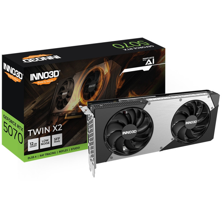 Видео карта Inno3D Nvidia GeForce RTX 5070 12GB GDDR7 Twin X2 - N50702-12D7-195064N