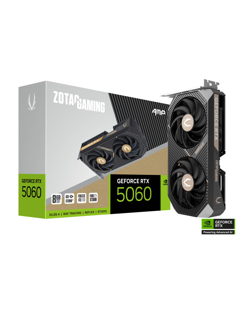 Видео карта ZOTAC GAMING RTX 5060 AMP 8GB GDDR7, 128bit - ZT-B50600F-10M