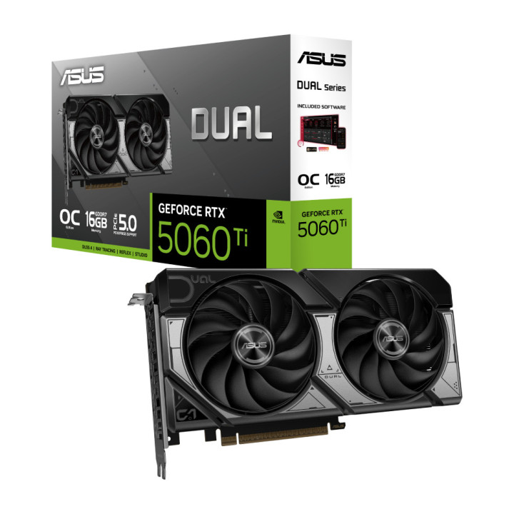 Видео карта Asus Dual GeForce RTX 5060 Ti 16GB GDDR7 OC Edition, 128bit - DUAL-RTX5060TI-O16G