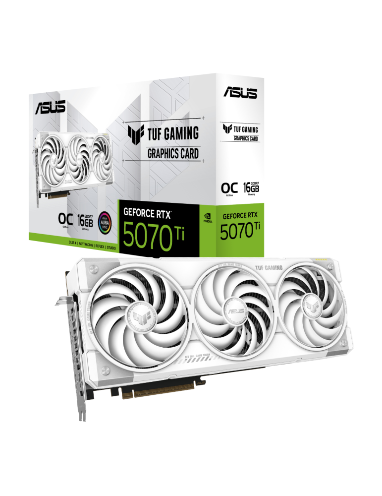 Видео карта Asus TUF Gaming RTX 5070 TI OC 16GB GDDR7 WHITE, 256bit - TUF-RTX5070TI-O16G-WHITE-GAMING