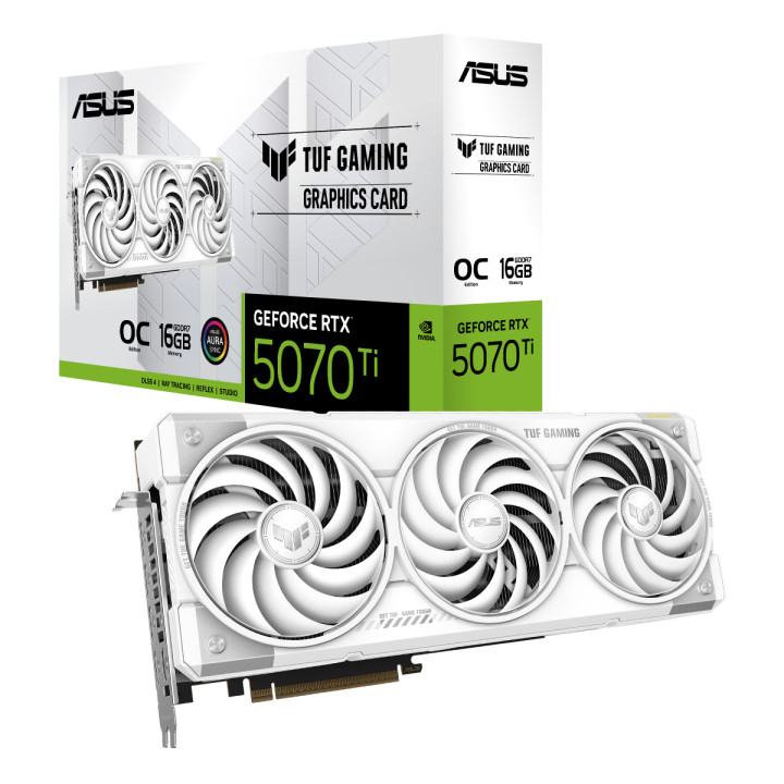 Видео карта Asus TUF Gaming RTX 5070 TI OC 16GB GDDR7 WHITE, 256bit - TUF-RTX5070TI-O16G-WHITE-GAMING