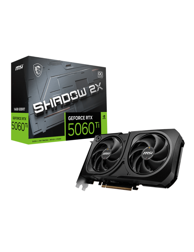 Видео карта MSI Nvidia GeForce RTX 5060 Ti 16G SHADOW 2X OC PLUS, 128bit - 912-V535-003