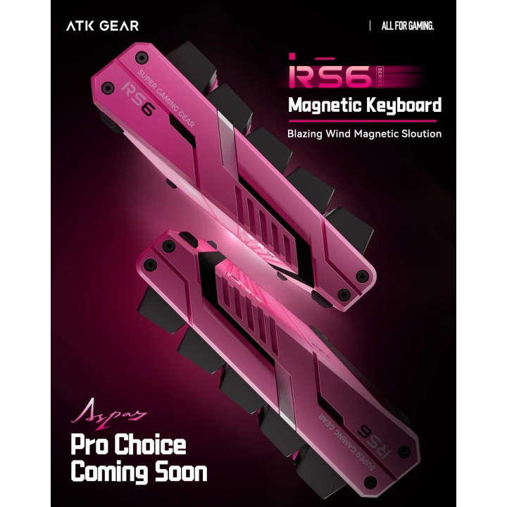 Професионална геймърска механична клавиатура ATK RS6 Ultra, 8K, TTC RGB Magneto [Linear] - Night Hunter - RS6-ULTRA-NIH-RGB-TTC